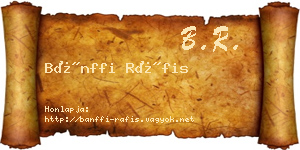 Bánffi Ráfis névjegykártya